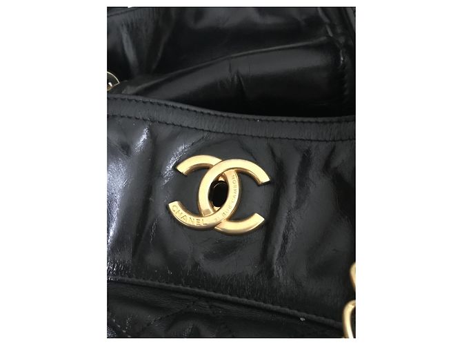 Borsa Tote Chanel in Pelle Nera Nero - vista 4