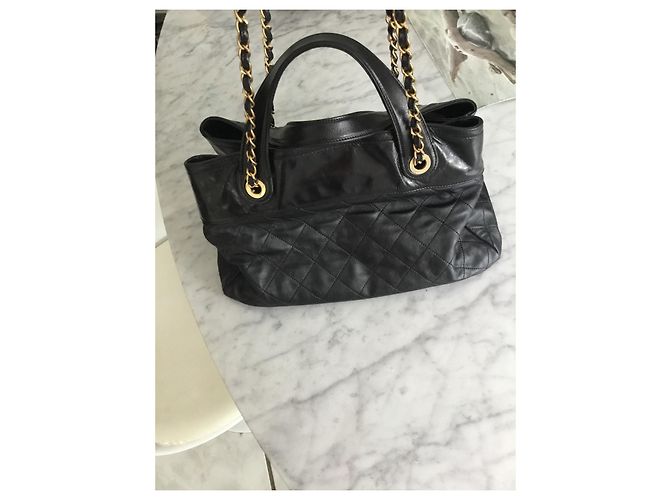 Borsa Tote Chanel in Pelle Nera Nero - vista 5