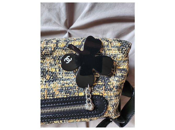Chanel Coco Mark Umhängetasche Schwarz Beige - Ansicht 10