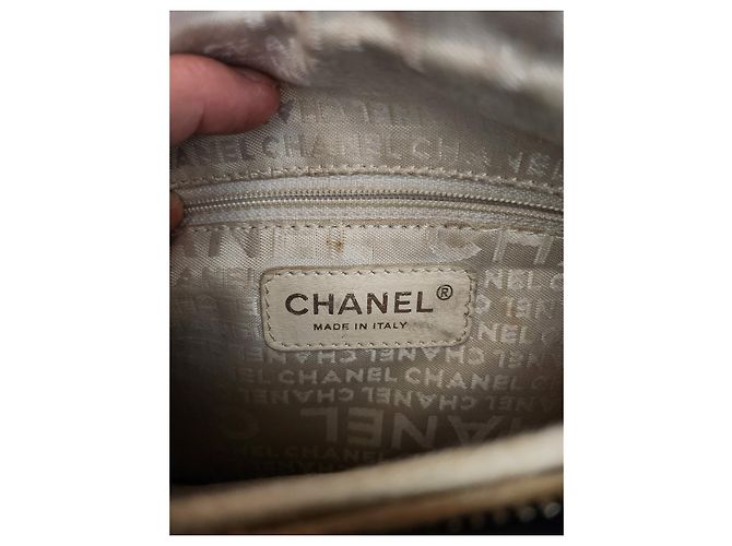 Chanel Coco Mark Umhängetasche Schwarz Beige - Ansicht 12