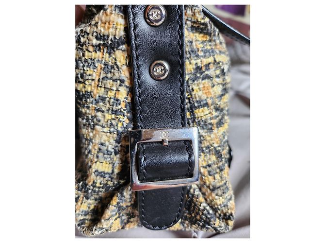 Chanel Coco Mark Umhängetasche Schwarz Beige - Ansicht 6