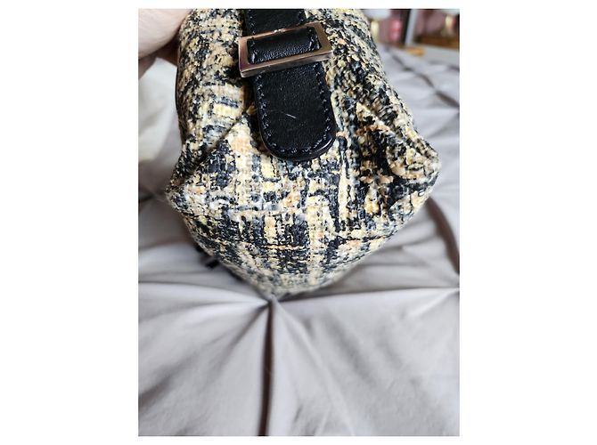 Chanel Coco Mark Umhängetasche Schwarz Beige - Ansicht 7