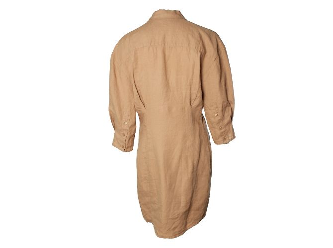 Autre Marque Casa de Dagmar, vestido de lino marrón Castaño - vista 3