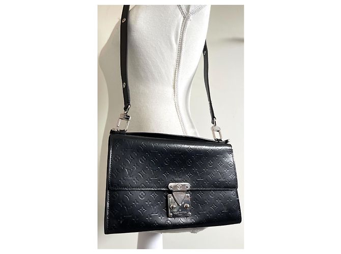 Borsa Louis Vuitton Monogram Mini Glace Anushka MM Nera in Pelle Nero - vista 3