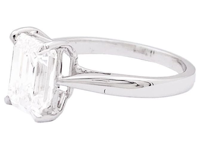 inconnue Ring im Smaragdschliff, Weißgold. - Ansicht 3