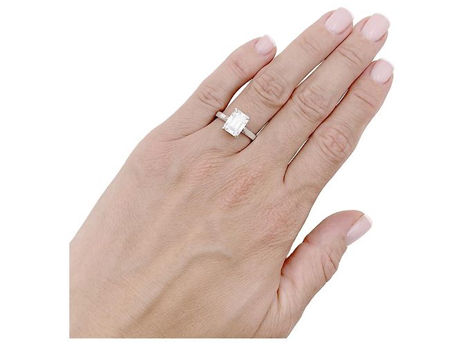 inconnue Ring im Smaragdschliff, Weißgold. - Ansicht 6
