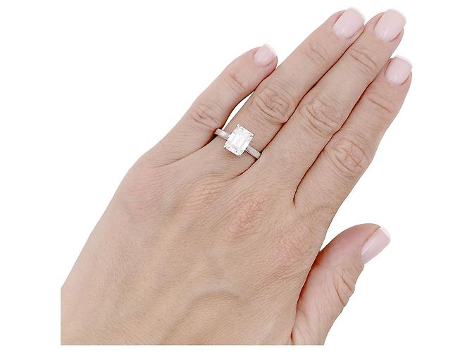 inconnue Ring im Smaragdschliff, Weißgold. - Ansicht 7
