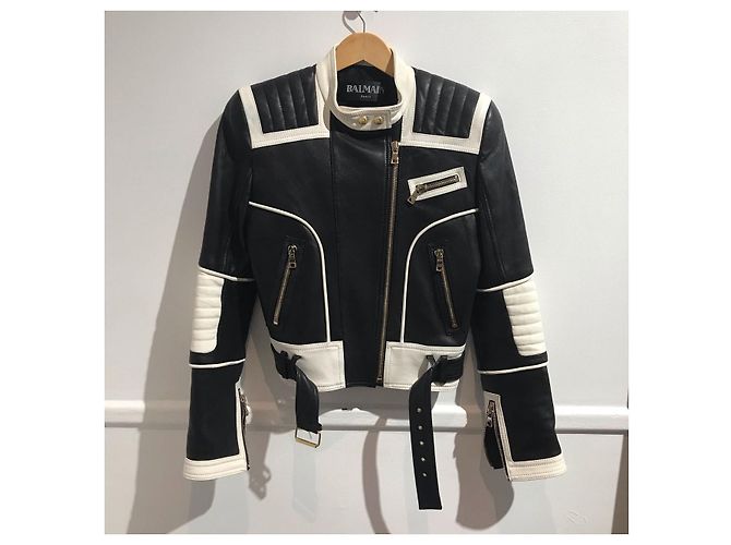 BALMAIN Jacken T.IT 38 Leder Schwarz - Ansicht 10