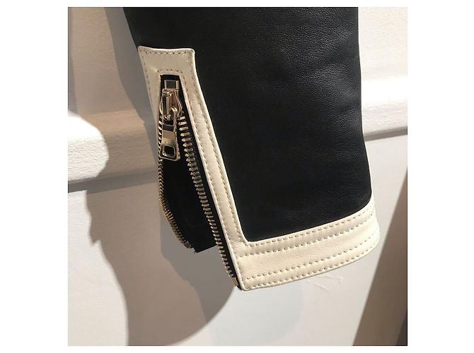 BALMAIN Jacken T.IT 38 Leder Schwarz - Ansicht 5