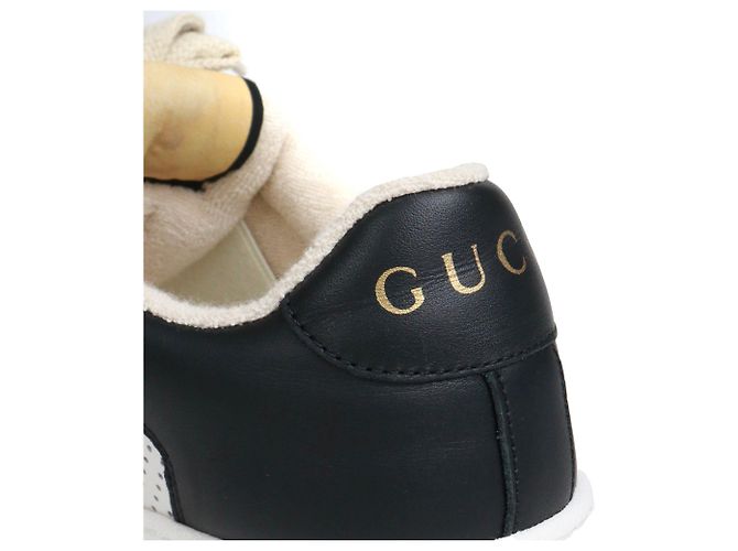 GUCCI - Sneakers stringate Gucci Screener in pelle nera (taglia 35,5) Nero - vista 4