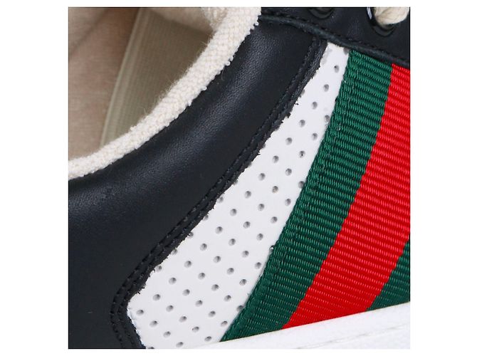 GUCCI - Sneakers stringate Gucci Screener in pelle nera (taglia 35,5) Nero - vista 7