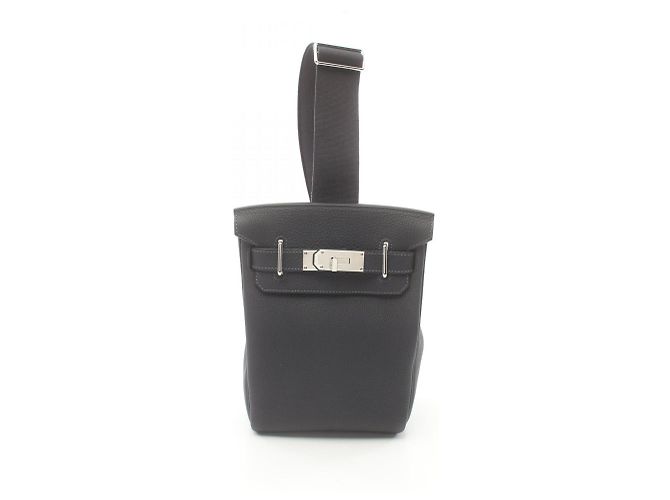 Hermès Sac à taille Cabane PM Hermes Kelly Akkad Bleu Marine - vue 2