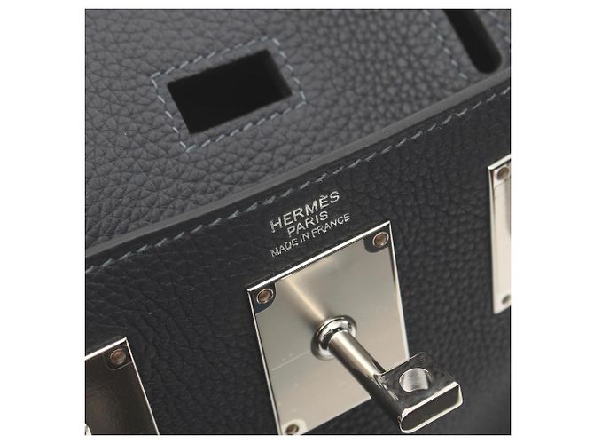Hermès Sac à taille Cabane PM Hermes Kelly Akkad Bleu Marine - vue 5