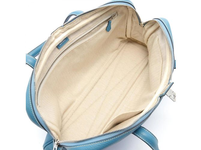 Hermès Borsa tote Hermes Victoria Elan 38 Blue Jean - vista 4