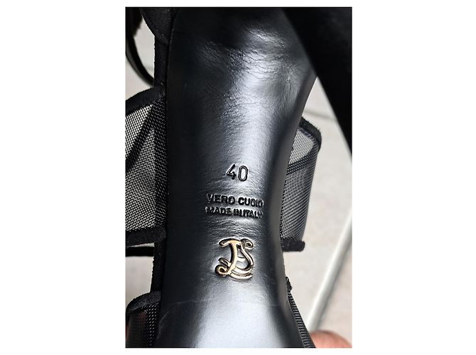 Ermanno Scervino Sandalen mit Absatz Schwarz Wildleder Größe 40 - Ansicht 9