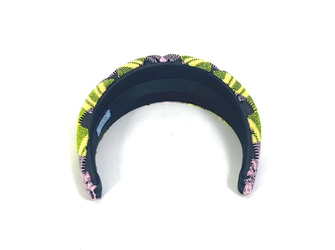 Diadema de nylon con logo triangular de Prada Rosa Amarillo - vista 2