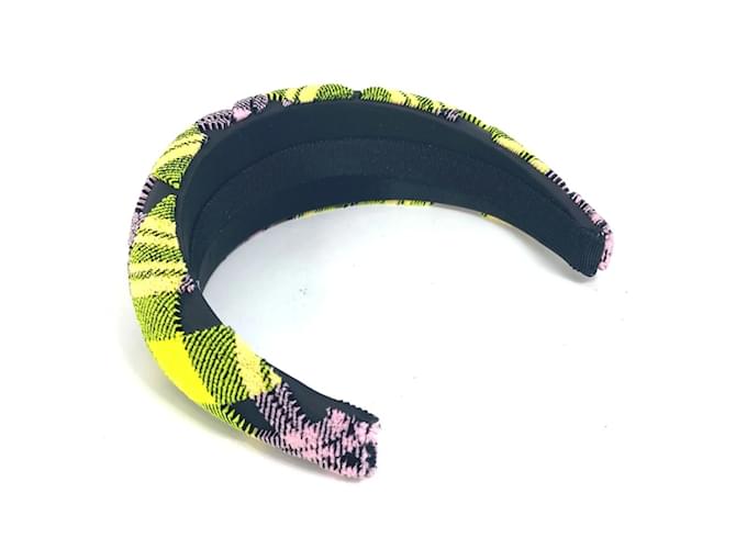Diadema de nylon con logo triangular de Prada Rosa Amarillo - vista 4