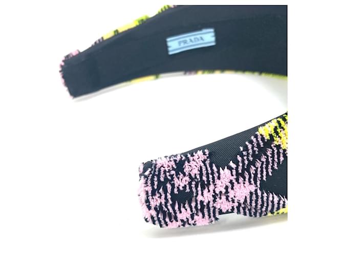 Diadema de nylon con logo triangular de Prada Rosa Amarillo - vista 6