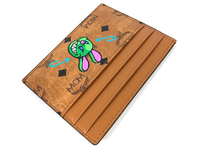 MCM Brown Leather Business Card Case - view 3