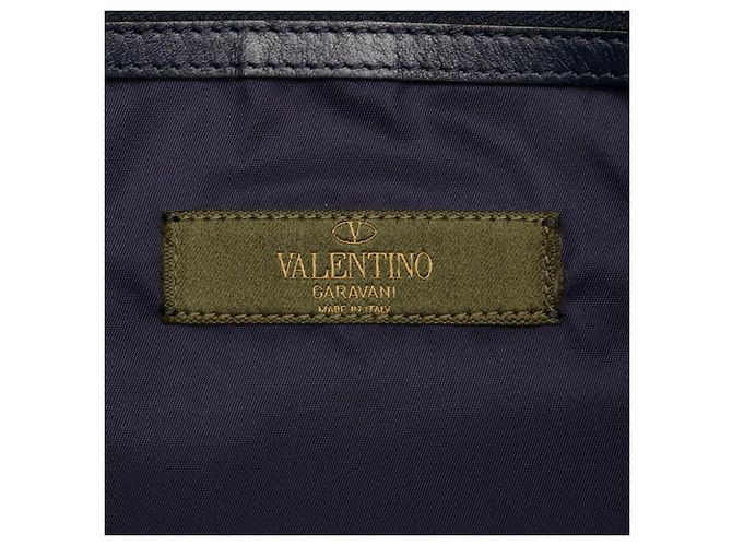 Borsa tote camouflage con borchie Valentino Blu Blu navy - vista 8