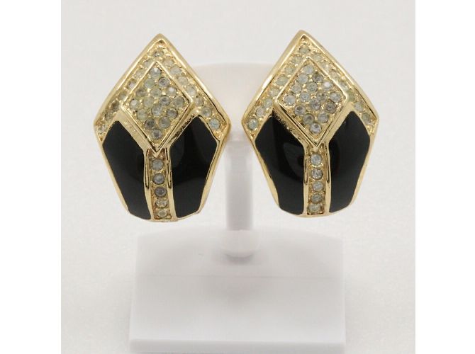 Orecchini a clip con strass Christian Dior - vista 9
