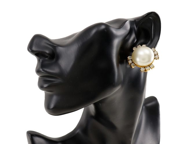 Orecchini a clip placcati in oro di Chanel con strass D'oro - vista 2