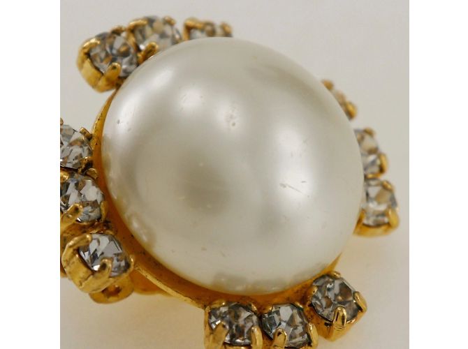 Orecchini a clip placcati in oro di Chanel con strass D'oro - vista 5