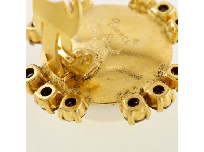 Orecchini a clip placcati in oro di Chanel con strass D'oro - vista 6