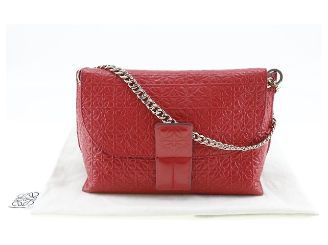 Borsa a Spalla Loewe Avenue Rossa Rosso - vista 10