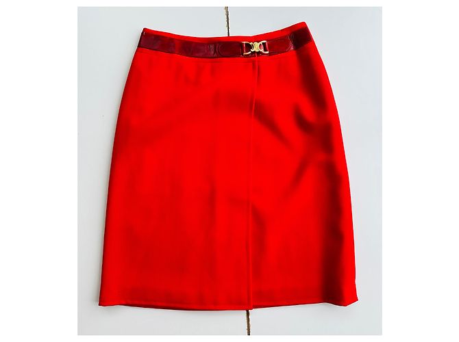 Céline Falda Celine con hebilla triunfante Roja - vista 2