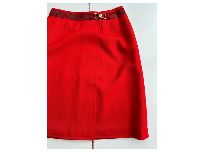Céline Falda Celine con hebilla triunfante Roja - vista 3