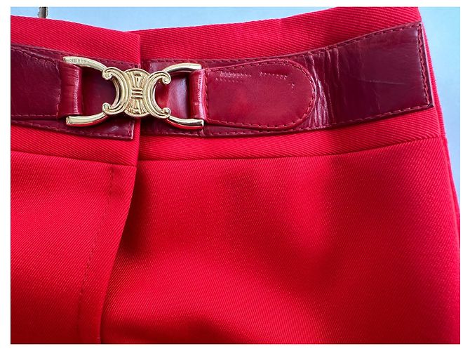 Céline Falda Celine con hebilla triunfante Roja - vista 5