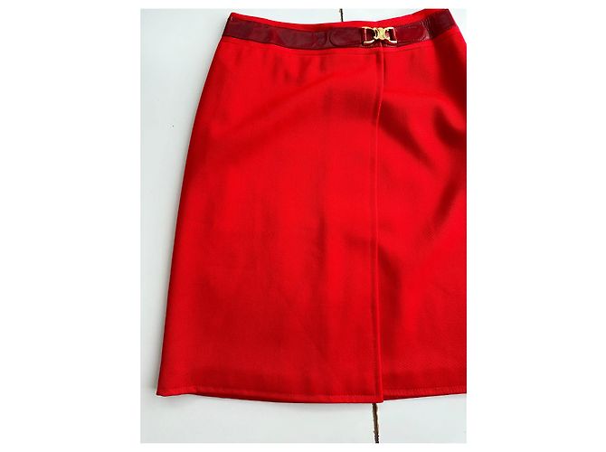 Céline Falda Celine con hebilla triunfante Roja - vista 6