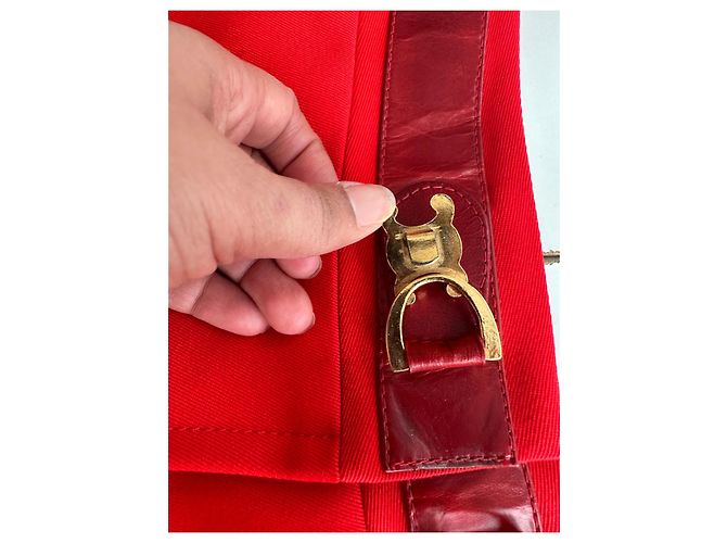 Céline Falda Celine con hebilla triunfante Roja - vista 7