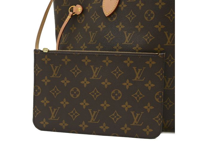 Borsa tote Neverfull MM Monogram Louis Vuitton Beige - vista 3