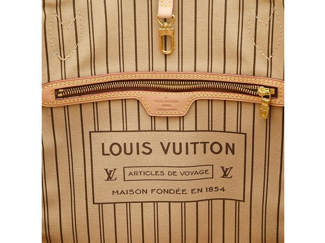 Borsa tote Neverfull MM Monogram Louis Vuitton Beige - vista 6