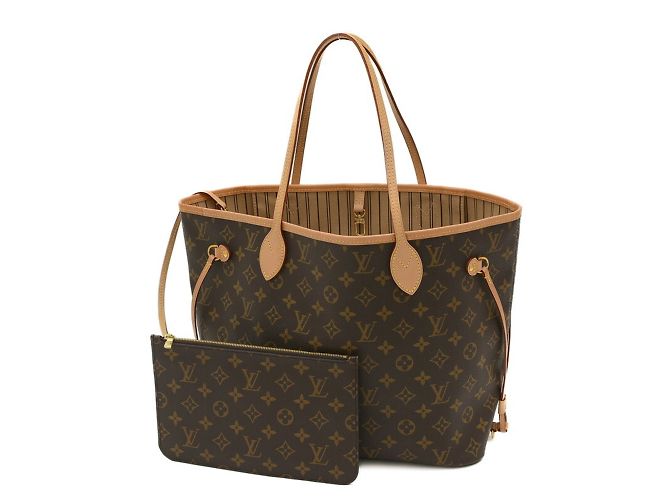 Borsa tote Neverfull MM Monogram Louis Vuitton Beige - vista 8