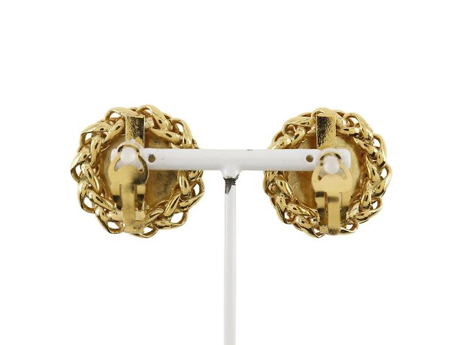 Orecchini a clip con motivo di riso placcati in oro Chanel - vista 3