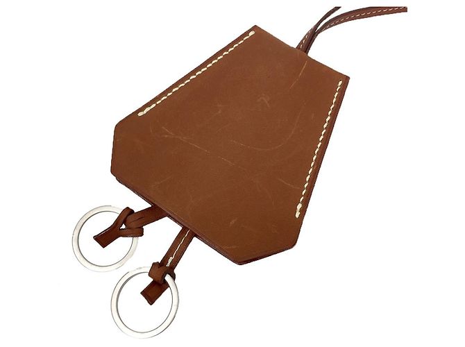 Hermès Hermes Leather Crochet Necklace Key Bell Ring Holder Charm Brown - view 2