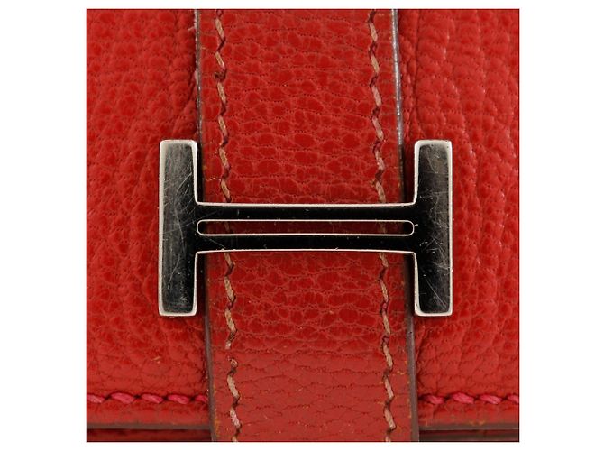 Hermès Billetera bi-fold HERMES Beansufla de Hermes Roja - vista 17