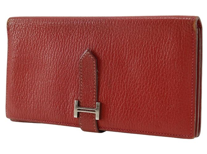Hermès Billetera bi-fold HERMES Beansufla de Hermes Roja - vista 2