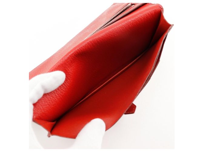 Hermès Billetera bi-fold HERMES Beansufla de Hermes Roja - vista 6