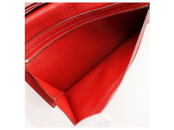 Hermès Billetera bi-fold HERMES Beansufla de Hermes Roja - vista 7