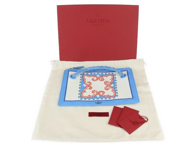 Pochette Honolulu Valentino Garavani Arancione Crudo Blu chiaro - vista 10