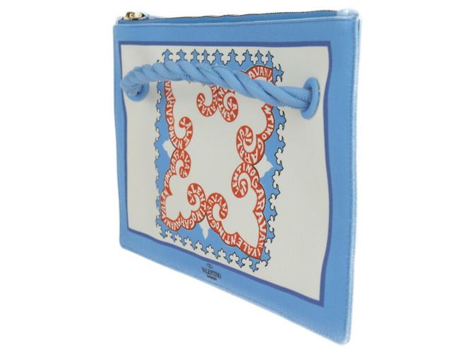 Pochette Honolulu Valentino Garavani Arancione Crudo Blu chiaro - vista 2