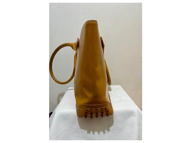 Tod's D-Bag em couro de bezerro com acabamento gommino Castanho claro Caramelo - vista 4