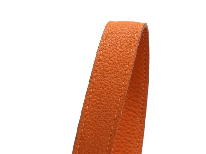 Hermès Hermes Double Ring Leather Belt in Orange - view 4