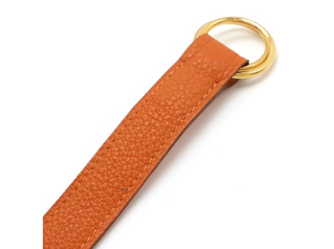 Hermès Hermes Double Ring Leather Belt in Orange - view 5
