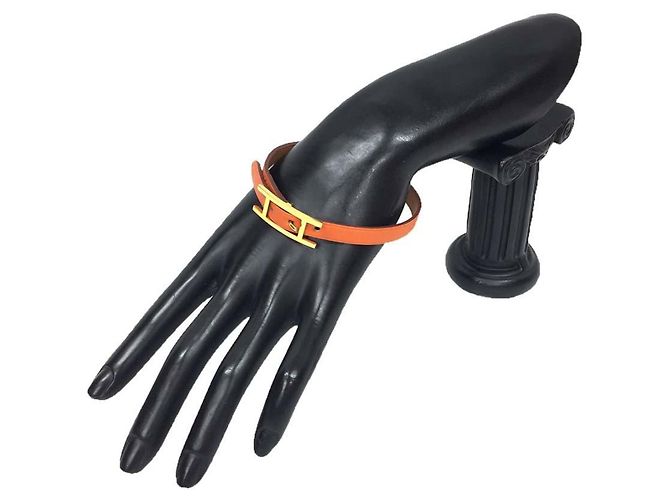 Bracciale in pelle con charm Api3 di Hermès Arancione - vista 2