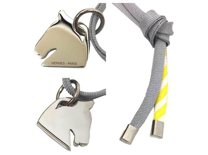 Silk In Hermès Collana Choker Strap Tourbillon Hermes Marrone Giallo - vista 3